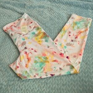 Jenni Pink and Yellow Athletic Leggings